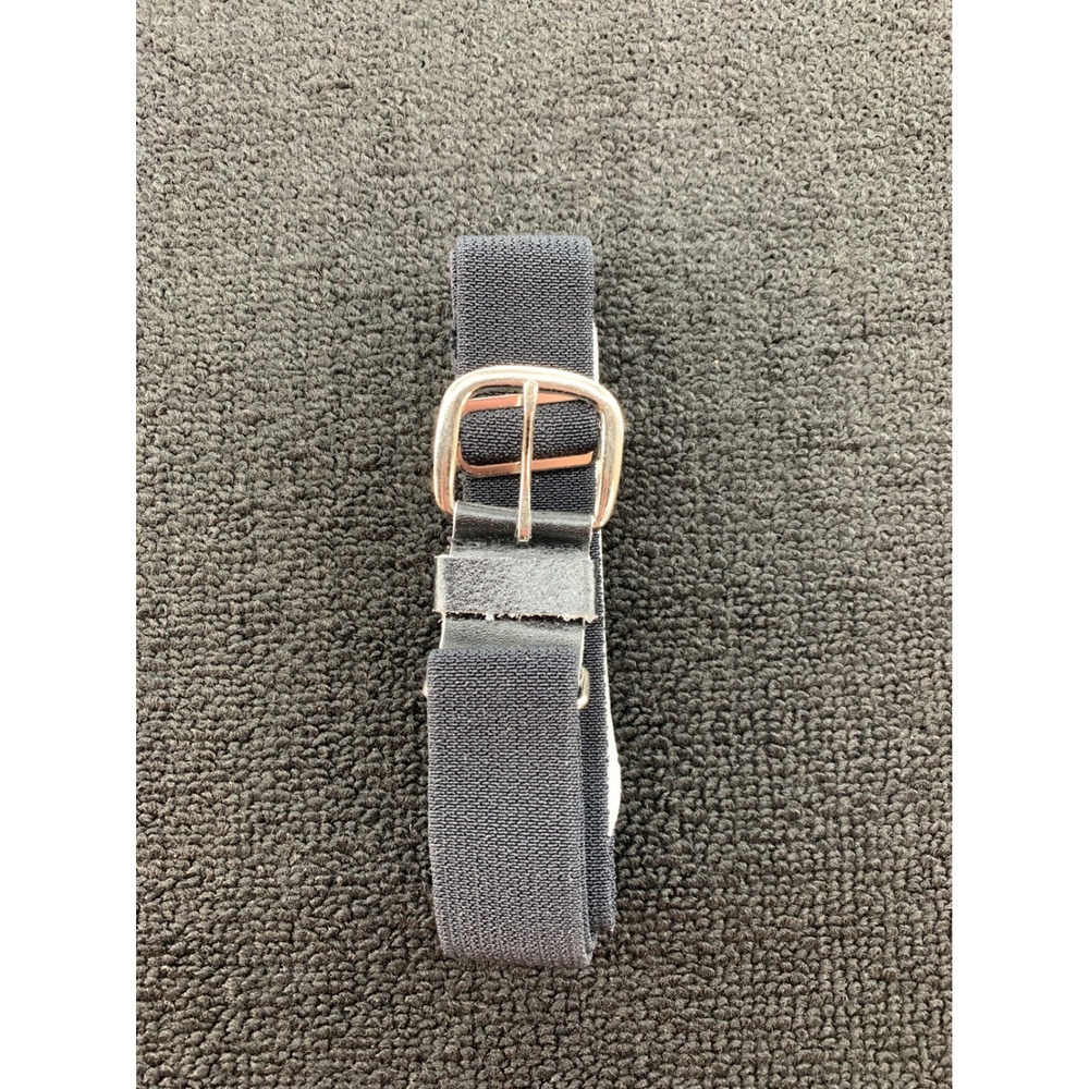 Kids Elastic Belt‎ Adjustable Silver Buckle Black Fabric